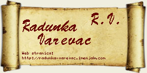 Radunka Varevac vizit kartica